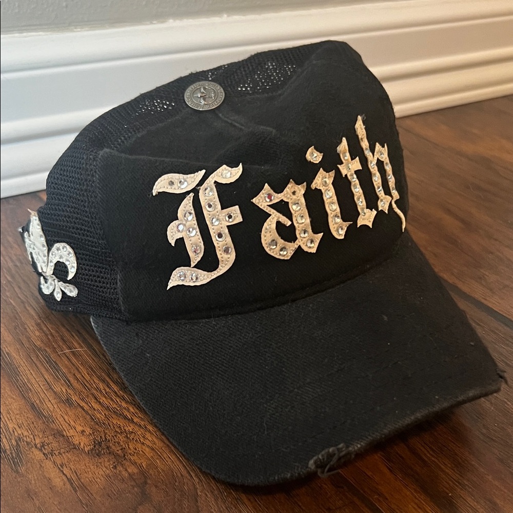 Vintage Faith Connection Swarovski crystal Trucker Hat
